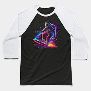 Star Surfing Astronaut Baseball T-Shirt